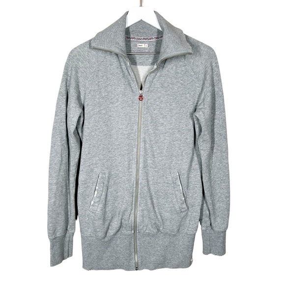Aritzia Tna Womens Gray Full Zip Longline Sweatshirt Size Small - Picture 1 of 8
